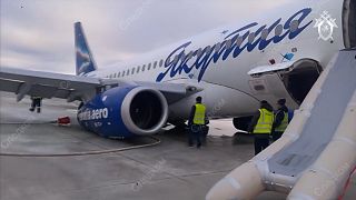 هواپیمای مسافربری روسیه هنگام فرود از روی باند فرودگاه منحرف شد