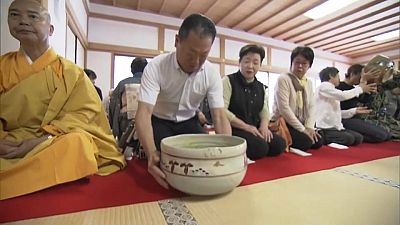نوشیدن چای در معبد «سایدایجی» ژاپن