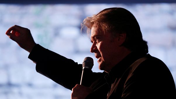 Steve Bannon parla a Budapest del futuro dell' Europa Steve Bannon parla a Budapest del futuro dell' Europa