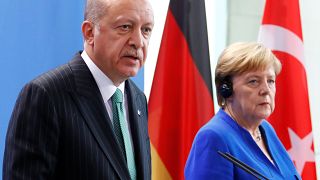 Erdogan on a recent visit to Germany, one of Turkey's top trade partners