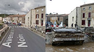 Before and after pictures show the shocking impact of France's floods