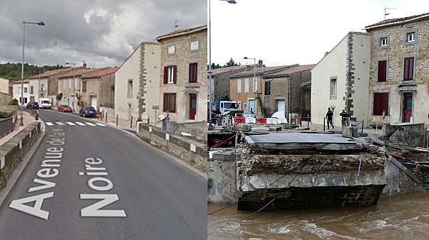 Prima e dopo: le immagini dell'alluvione in Francia Prima e dopo: le immagini dell'alluvione in Francia