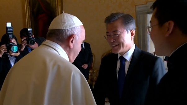 Da papa Francesco il presidente sudcoreano Moon Da papa Francesco il presidente sudcoreano Moon