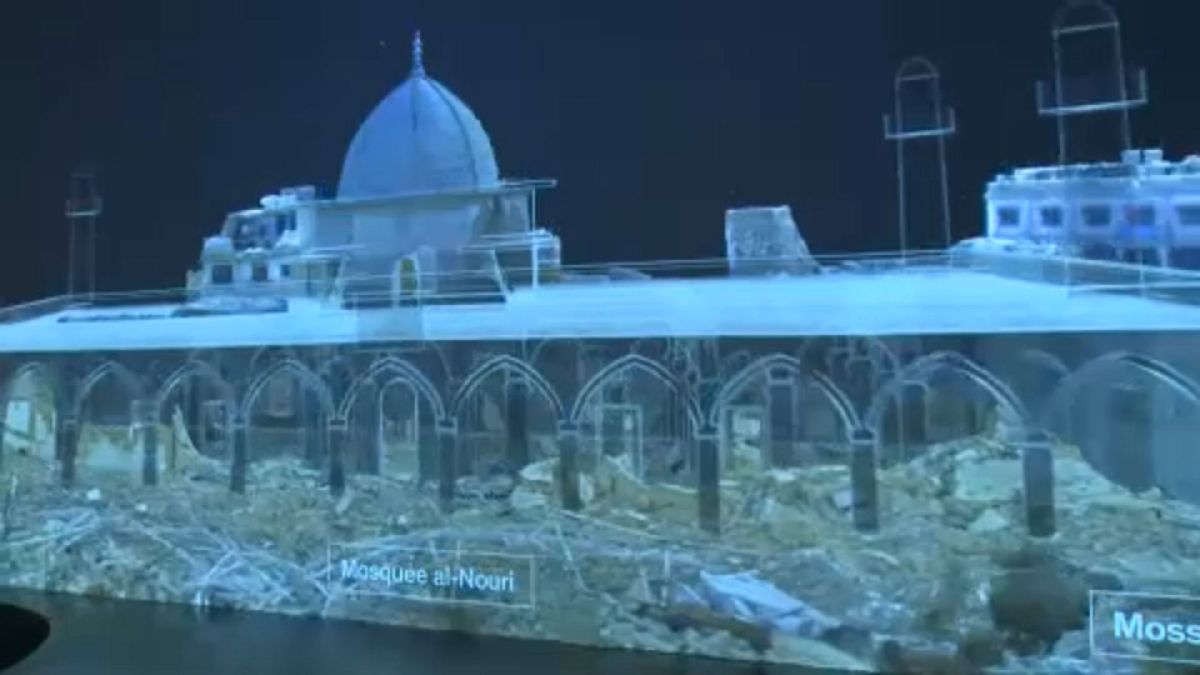 Digital reconstruction of  mosque destroyed in fighting in Iraq