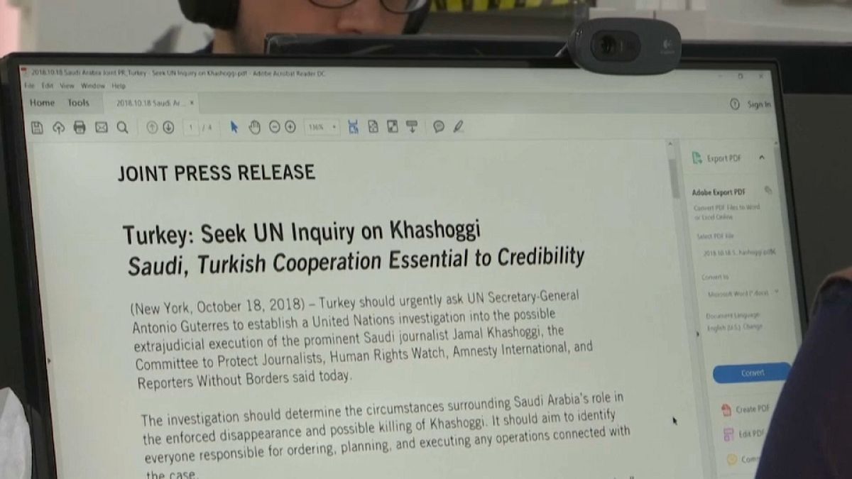 بيان المنظمات الحقوقية والصحفية تدعو الأمم المتحدة للتخحيق باختفاء خاشقجي