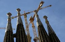 Foto de 2010 de las obras en la basílica de La Sagrada Familia de Barcelona