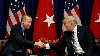 مصافحة بين الرئيس الأمريكي دونالد ترامب ونظيره التركي رجب طيب أردوغان