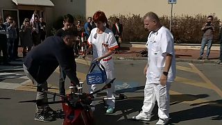 A Pontedera la prima consegna di sangue via drone