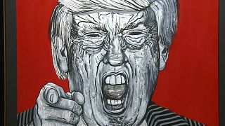 Robbie Conal: Donald Trump, über-zeichnet