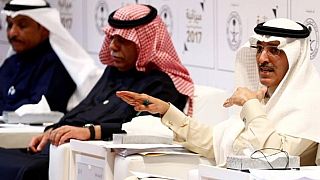 Saudi minister of finance Mohammed Al-Jadaan gestures during the 2017 budge