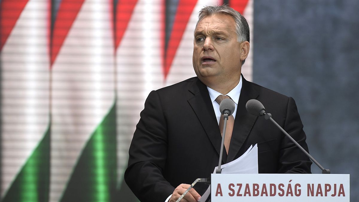 Orbán Viktor beszédet mond 2018. október 23-án