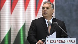 Orbán Viktor beszédet mond 2018. október 23-án