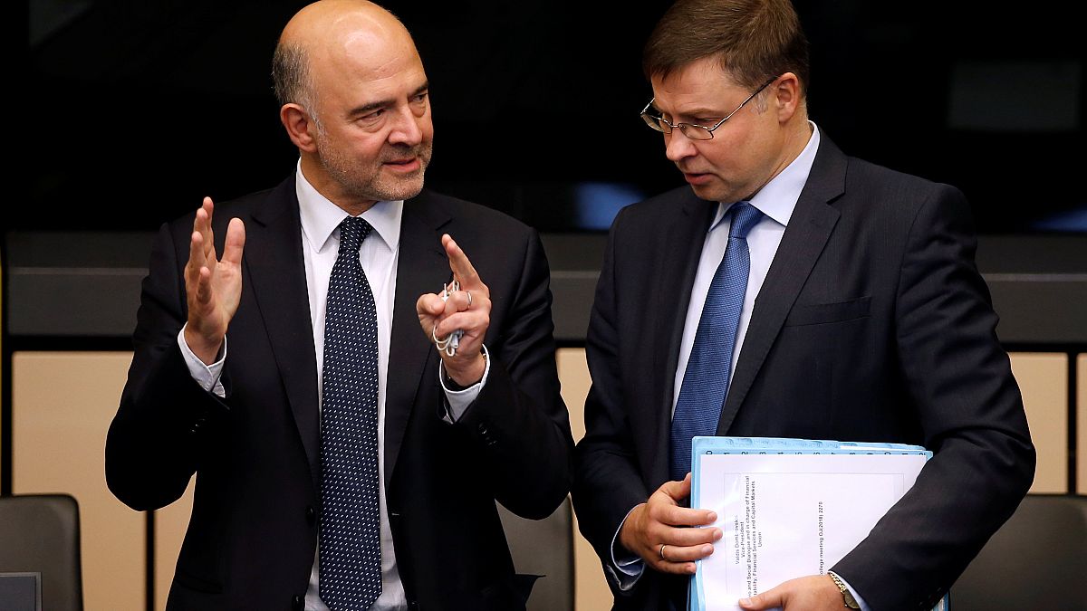 Pierre Moscovici et Valdis Dombrovskis, commissaires européens