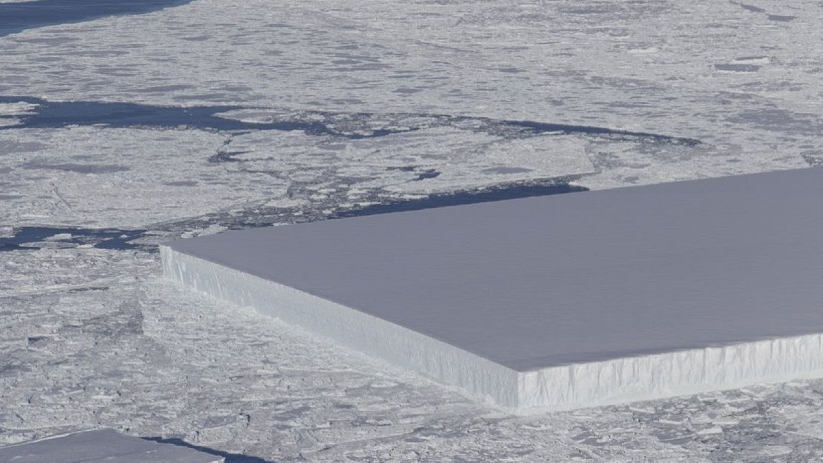 NASA's photo of a tabular iceberg in the Antarctic