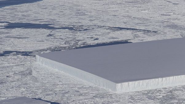 NASA's photo of a tabular iceberg in the Antarctic NASA's photo of a tabular iceberg in the Antarctic