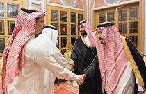 دیدار ملک سلمان و محمد بن سلمان با صالح و سهل خاشقجی 