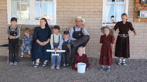Eine Mennoniten-Familie in Sabinal, einem Dorf in Nordmexiko Eine Mennoniten-Familie in Sabinal, einem Dorf in Nordmexiko