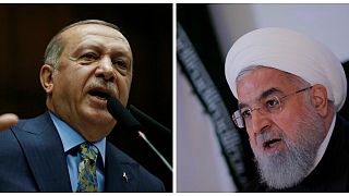 الرئيسان التركي رجب طيب أردوغان والإيراني حسن روحاني
