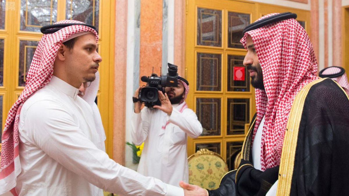 Photo of Saudi Crown Prince shaking hands with Khashoggi's son draws criticism on social media