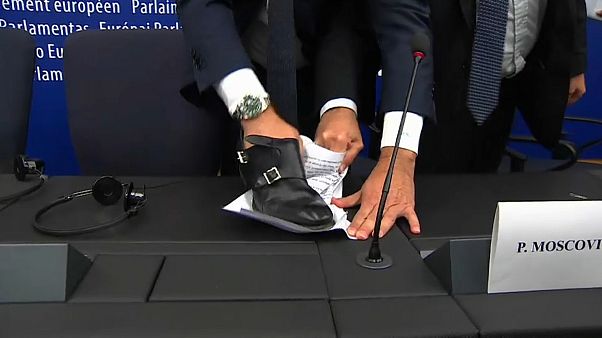 Italy shoe stunt 'grotesque' - Moscovici Italy shoe stunt 'grotesque' - Moscovici