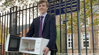 Teen brings books to class in a microwave after school bans rucksacks