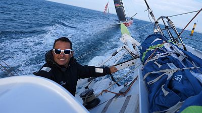 A bordo del velero de Romain Attanasio días antes de la Ruta del Ron