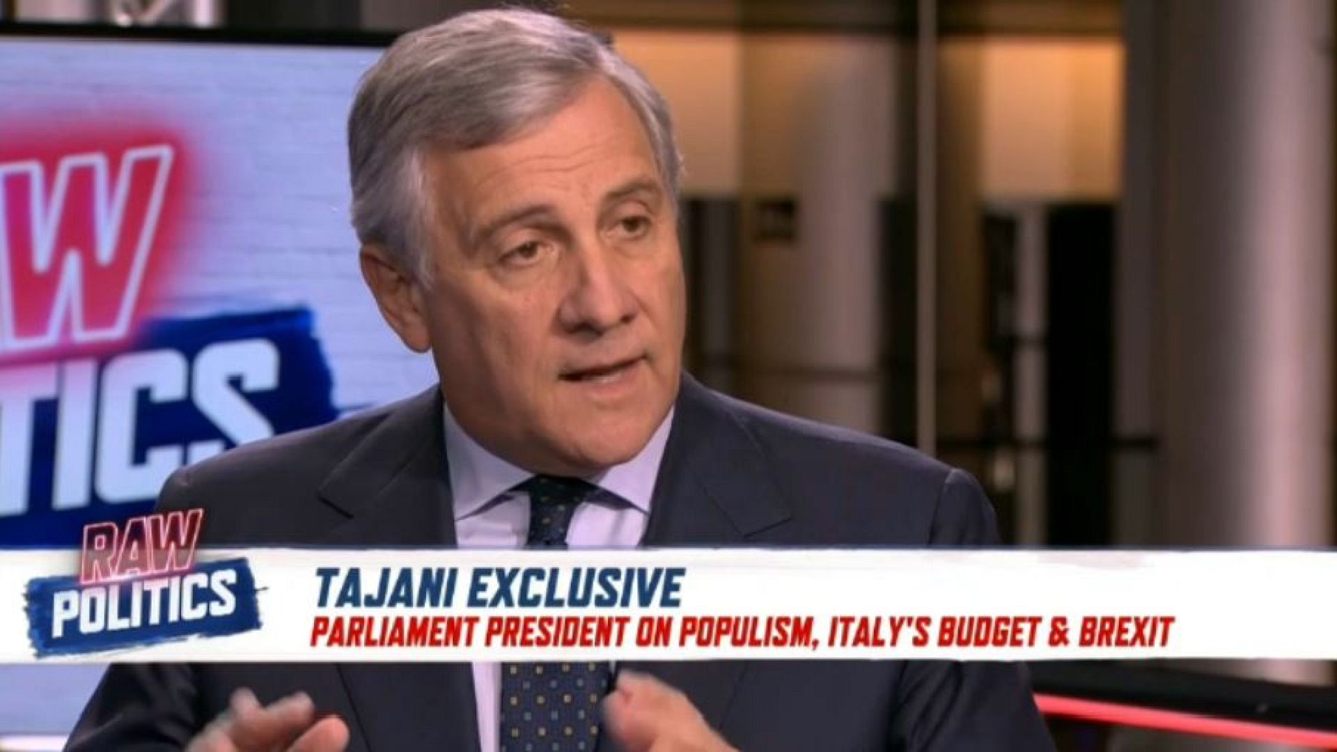 Raw Politics Exclusive interview with Tajani, plastic ban debate