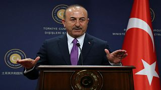 وزير الخارجية التركي مولود جاويش أوغلو خلال مؤتمر صحفي في أنقرة 3-10-2018