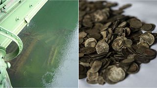 Bridge and gold coins uncovered as Danube sinks to record low in Budapest