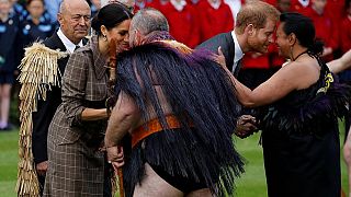 Harry and Meghan receive traditional Maori welcome in New Zealand