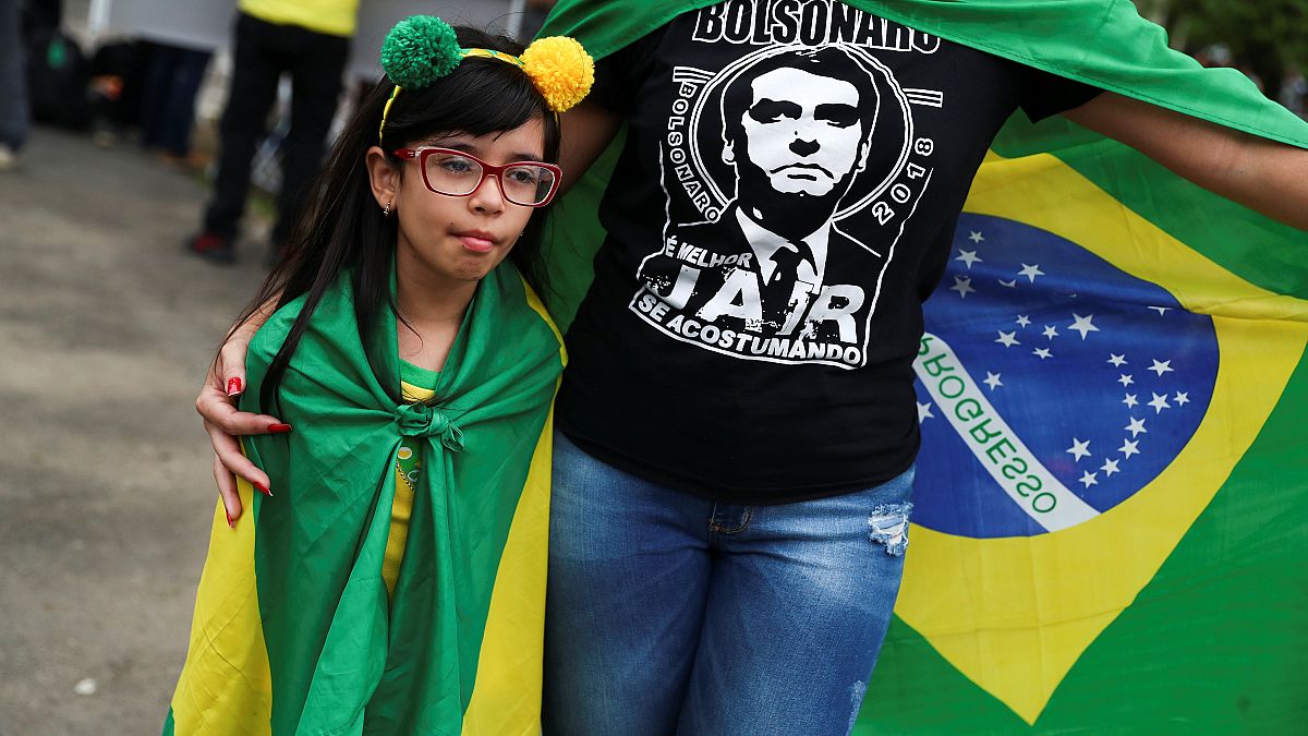 A young supporter of Brazil's newly elected president Jair Bolsonaro