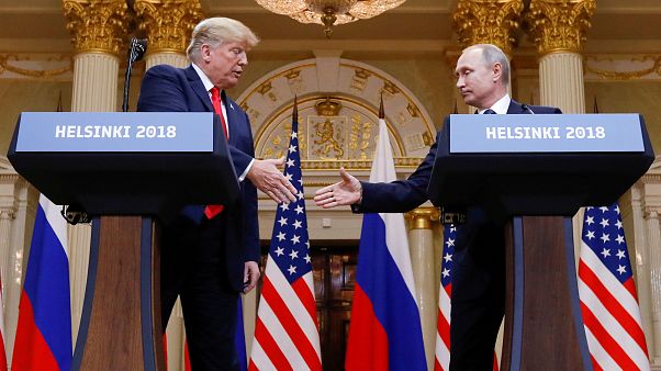 Trump und Putin bei einem Treffen in Helsinki Trump und Putin bei einem Treffen in Helsinki