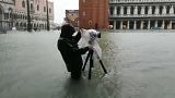 Veneza com Praça de São Marcos inundada