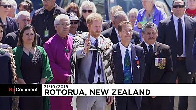 Maori welcoming ceremony held for Harry and Meghan in Rotorua