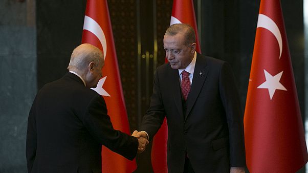 Erdoğan Cumhuriyet Bayramı kutlamaları kapsamında Bahçeli'yi kabul etti Erdoğan Cumhuriyet Bayramı kutlamaları kapsamında Bahçeli'yi kabul etti