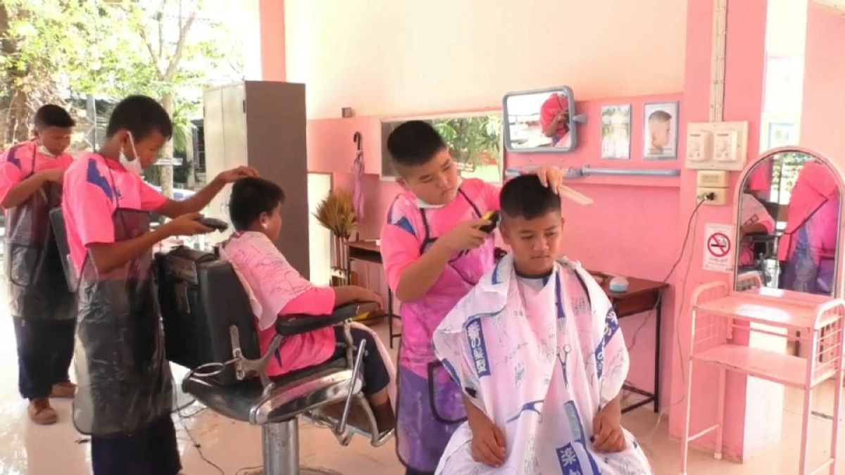 Child barbers offer haircuts at a snip in Thailand