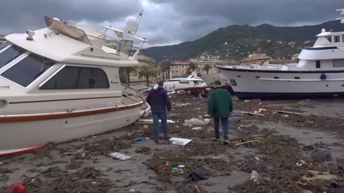 Hundreds of boats were destroyed along the coastline of Liguria