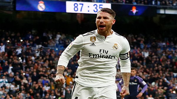 راموس لاعب ريال مدريد يحتفل بإحراز هدف في مرمى ريال بلد الوليد 03-11-2018 راموس لاعب ريال مدريد يحتفل بإحراز هدف في مرمى ريال بلد الوليد 03-11-2018