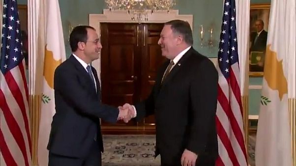 Kıbrıs'da sondaj geriliminin ardından Rum Bakan, ABD'de Pompeo ile görüştü Kıbrıs'da sondaj geriliminin ardından Rum Bakan, ABD'de Pompeo ile görüştü