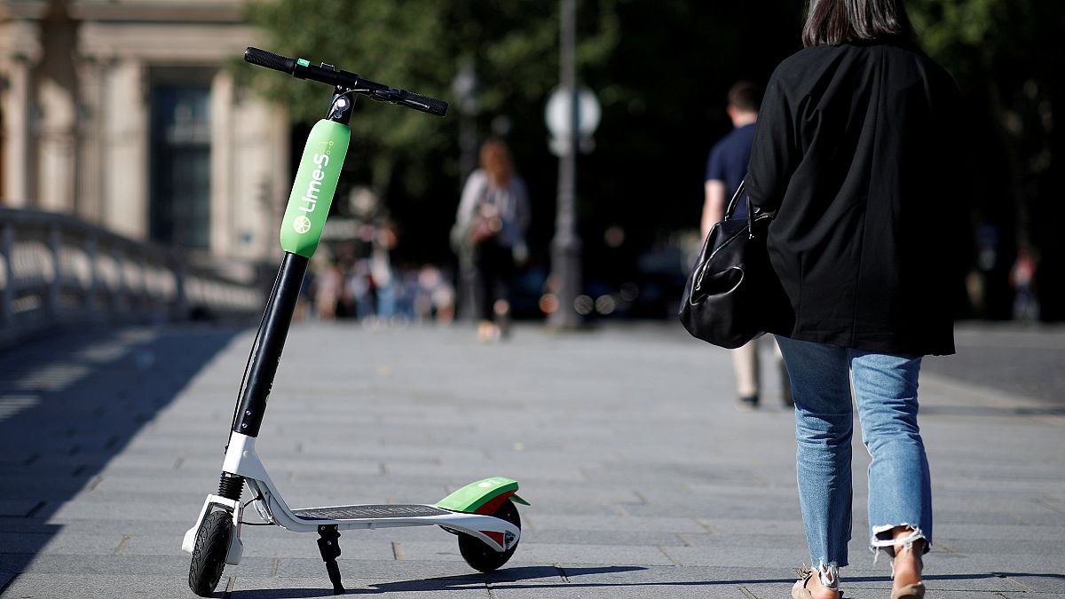 A Lime scooter