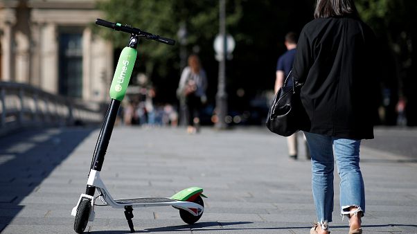 A Lime scooter A Lime scooter