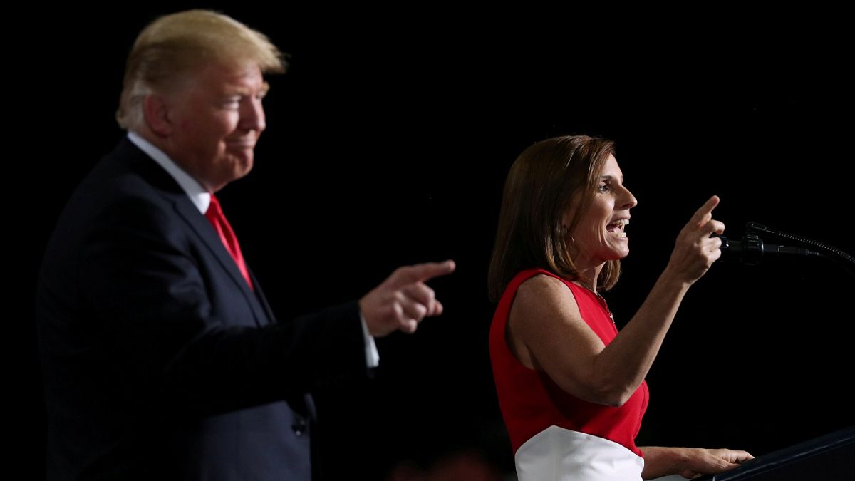 President Donald Trump and Senator candidate Martha McSally at a rally.