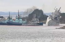 Norwegische Fregatte kollidiert mit Tanker - Schwierige Bergung