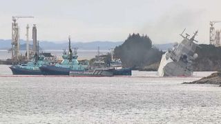 Ocho heridos por la colisión entre una fragata y un petrolero en Noruega