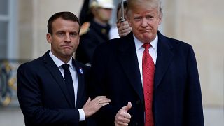 Trump e Macron reunidos em Paris