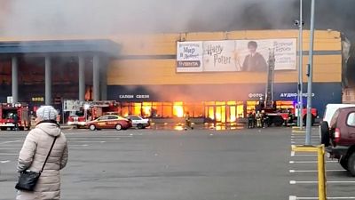 Feuer in einem Supermarkt in Sankt Petersburg