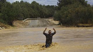 فيضانات في كيبوتس "زيليم" بصحراء النقب جنوب إسرائيل