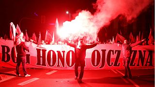 Polish leaders hold joint march with nationalists on 100th anniversary of Independence Day