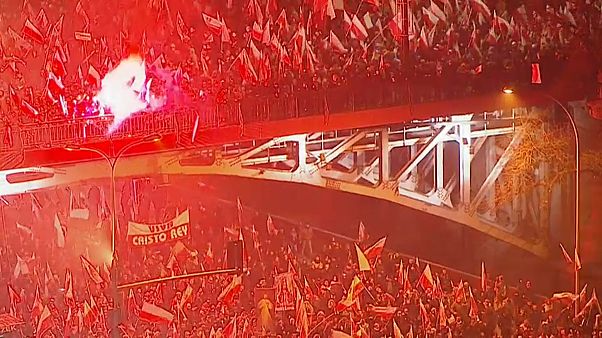 Ultras europeos celebran en Polonia el centenario del país Ultras europeos celebran en Polonia el centenario del país