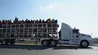 Teherautókkal tartanak a menekülők az USA felé